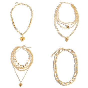 

Miwens Vintage Metal Chians Pendant Necklaces For Women Romantic Heart Necklace Set Factory Directly High Quality Jewelry