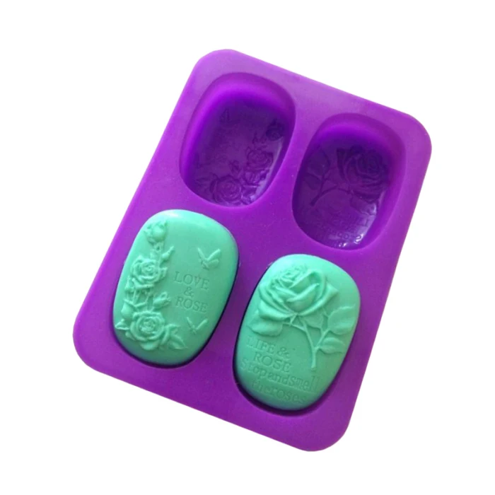 Hot Silicone Aromatherapy Soap Mold Rose Pattern Pudding Cake Mooncake Mould Decorate Tool XJS789