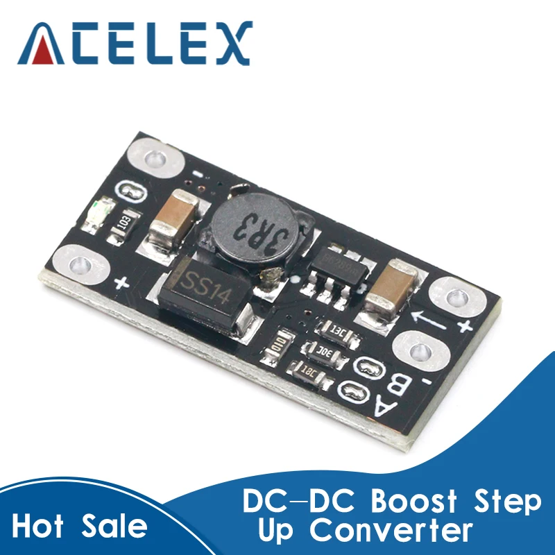 Mini DC-DC Elevador de potencia 3V 3,2 V 3,3 V 3,7 V 5V 9V 12V regulador de voltaje Módulo de placa PCB puede 5V/ 8V/ 9V 9V