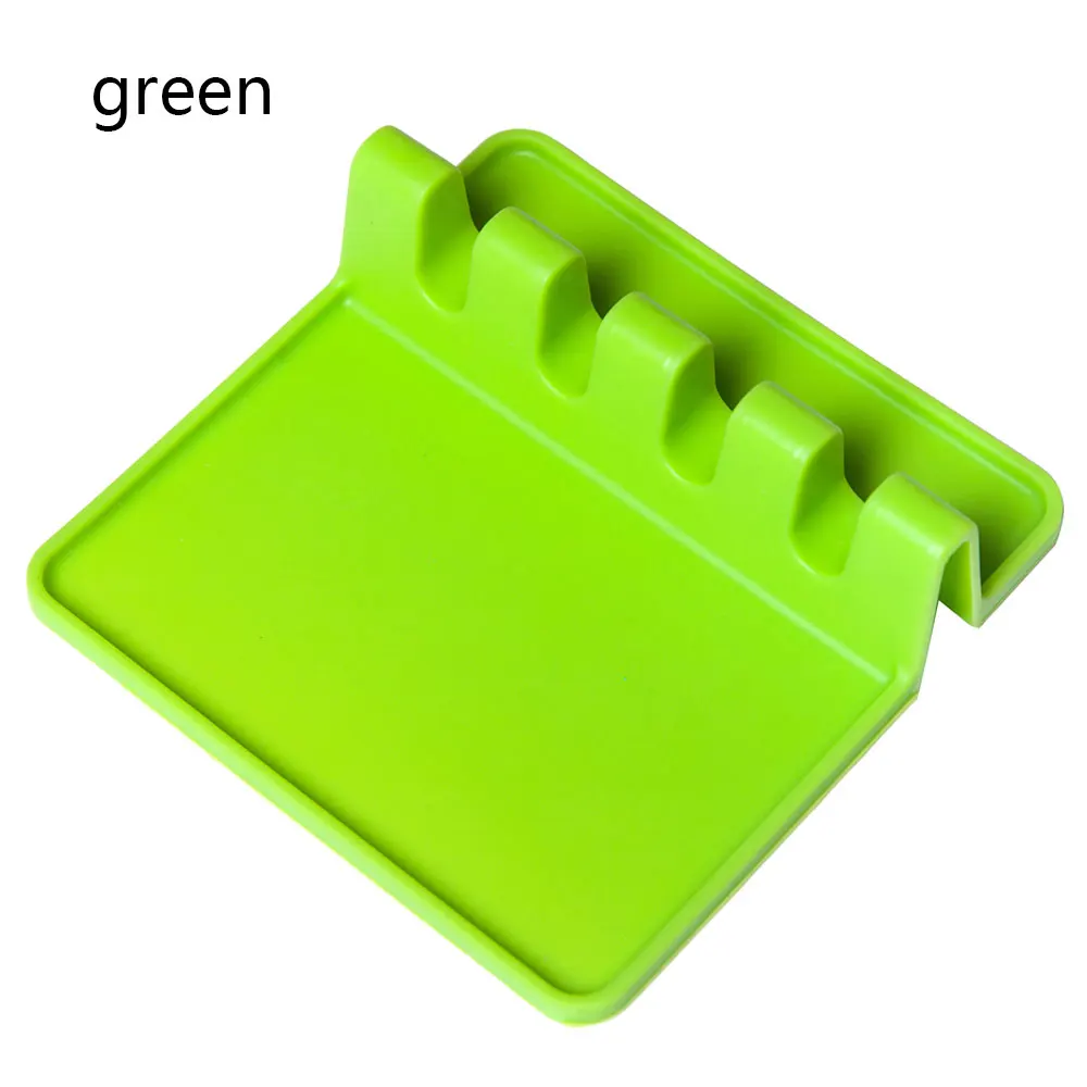 Green Силиконовый держатель для ложки супа подставка для ложек кухонный Органайзер ложка горшок полка для крышек печное устройство кухонная утварь хранение - Цвет: Green