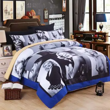 

Home Textiles 4 Piece Set 3D Character Print Bedding Set Double Quilt Cover Marilyn Monroe Quilt Bedroom Home Textile Decoration
