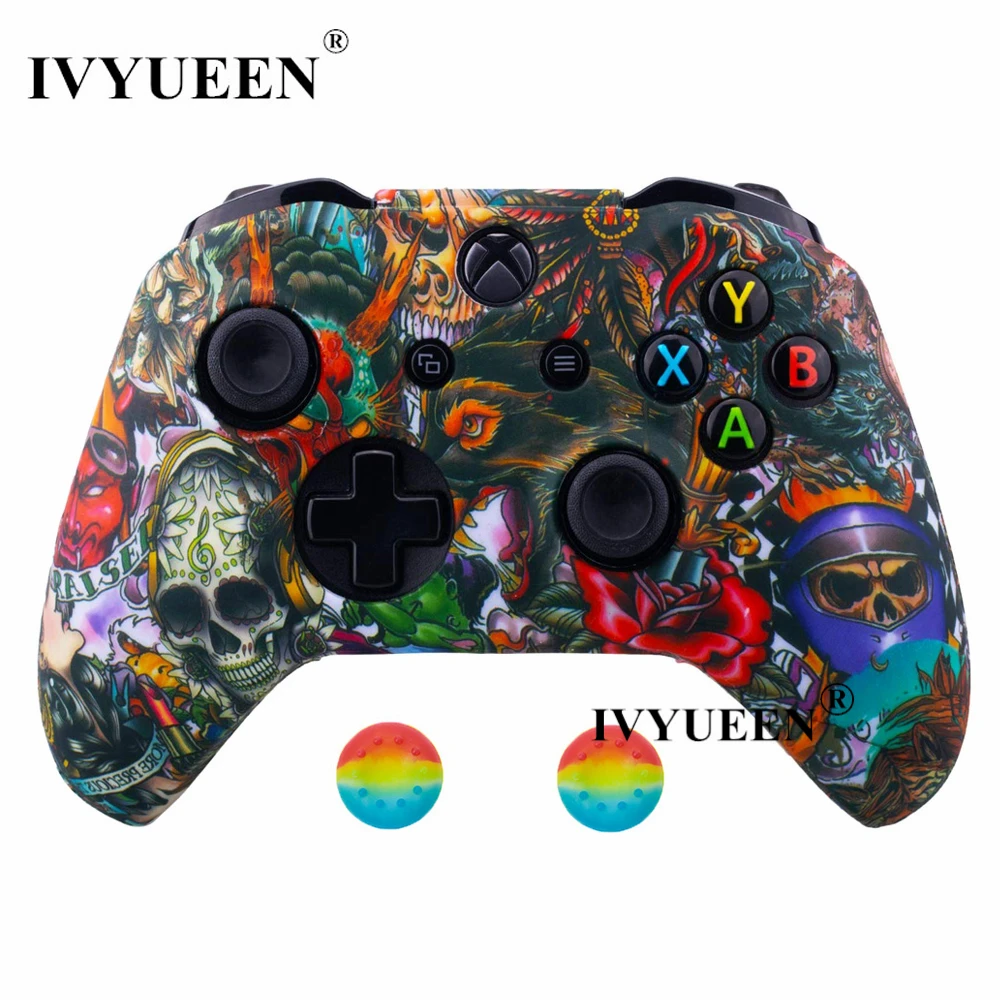 Devil Силиконовый защитный чехол IVYUEEN для XBox One X S, защитный чехол для контроллера, камуфляжный чехол с принтом для переноса воды - Цвет: Devil