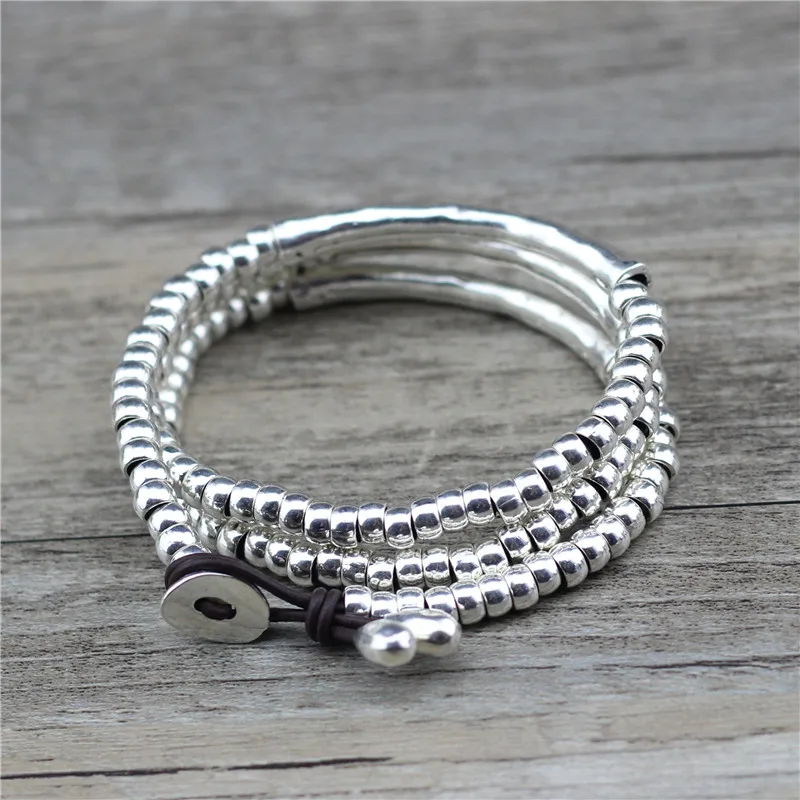 Fashion Jewelry Handmade DIY Elbow Vintage Retro Leather Bracelet For Women Men Christmas Gift Bracelet Jewelry