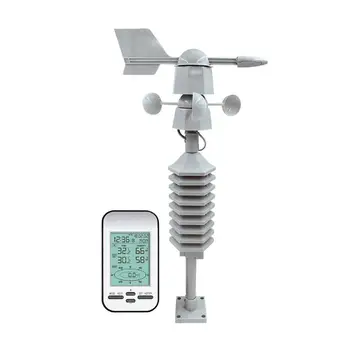 

433MHz WS0232 Wireless Weather Station Clock Wind Speed Direction Sensor Temperature Humidity Meter Dual Mount WindSpeed