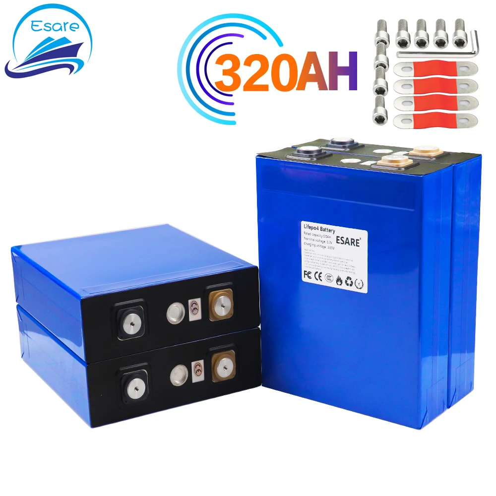3.2V 320Ah LiFePO4 battery pack Lithium iron phospha DIY 4S 12V 24V 320A Motorcycle Electric Car Solar Inverter batteries