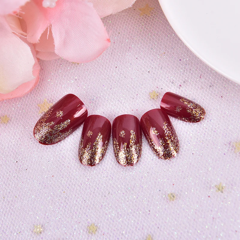24pcs Colorful False Nails Full Cover Fake Nails Women Makeup Nail Art ABS Artificial Tips Nail Art Decorations
