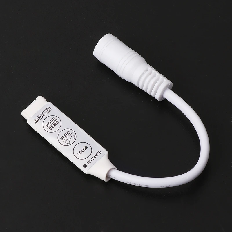 

Drop Shipping Professional Mini Size DC12V-24V RGB Led Controller Dimmer Mini 3 keys Connector