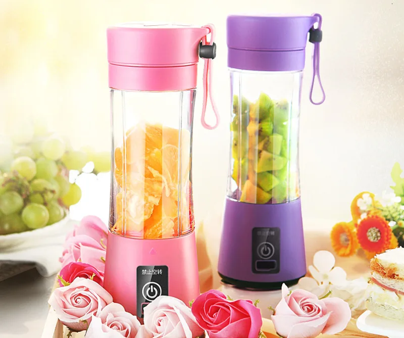 380ml Portable Juicer Electric USB Rechargeable Smoothie Blender Machine Mixer Mini Juice Cup Maker fast Blenders food processor