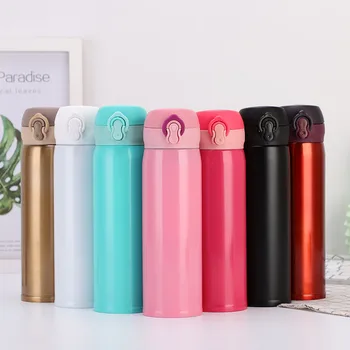 

500ml Vacuum Insultion Flask Double Wall Stainless Steel Thermos pop-up lock lid Business Thermo Bottle Gifts Bounce Thermal Cup
