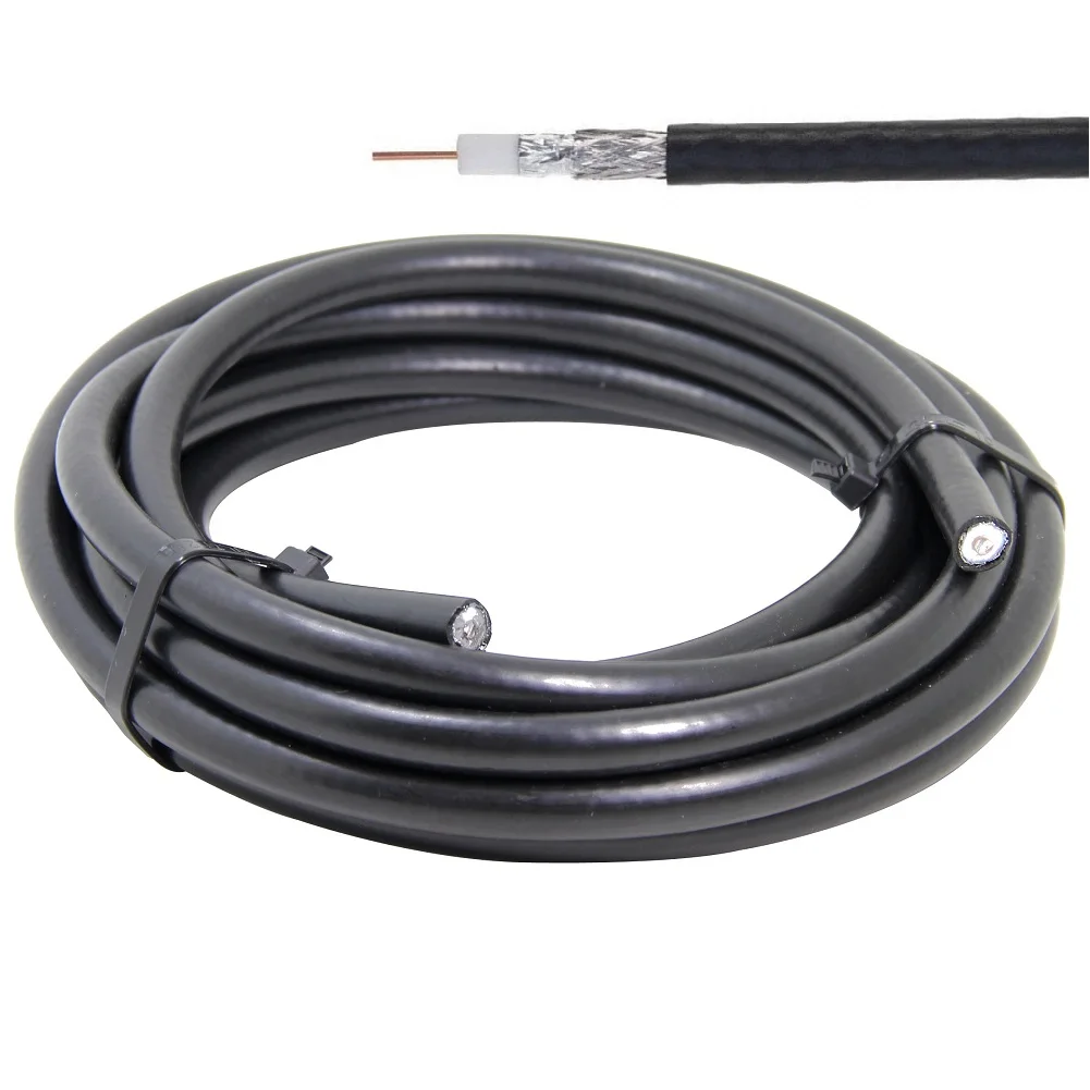 Bulk Coaxial Cable 50feet 50 Ohm Low Loss Double Shield Bare Wire For