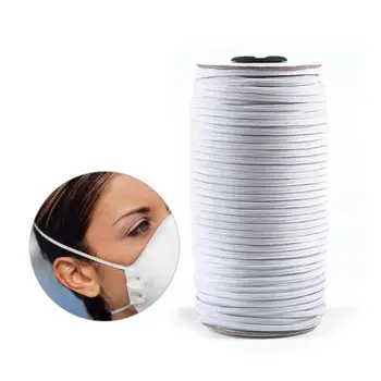 

200M 3mm High Tenacity Round Elastic Thin Band Cord Craft Thread Stretch String Sewing Rope Mask Strings