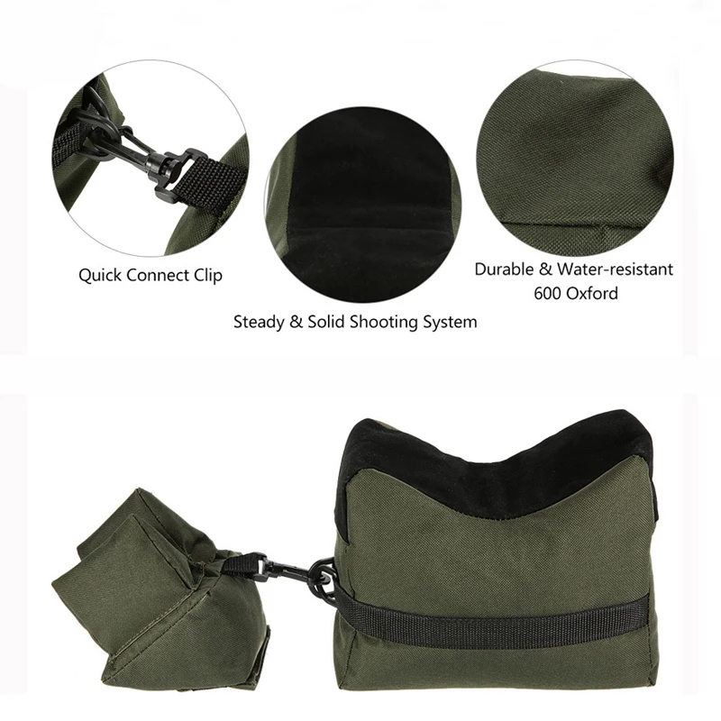 Portable Sniper Shooting Gun Rest Bag Set Front Rear Rifle Target Bench Unfilled Stand Support Sandbag Hunting Accessories gun rest bag set