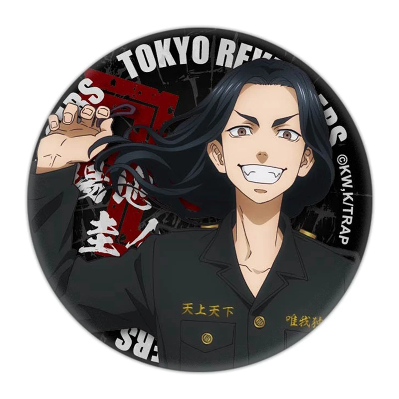 Tokyo Revengers Cosplay Anime Badges Manjiro Ken Takemichi Hinata Atsushi Chibi Pins Cute Brooches Fans Collection Props