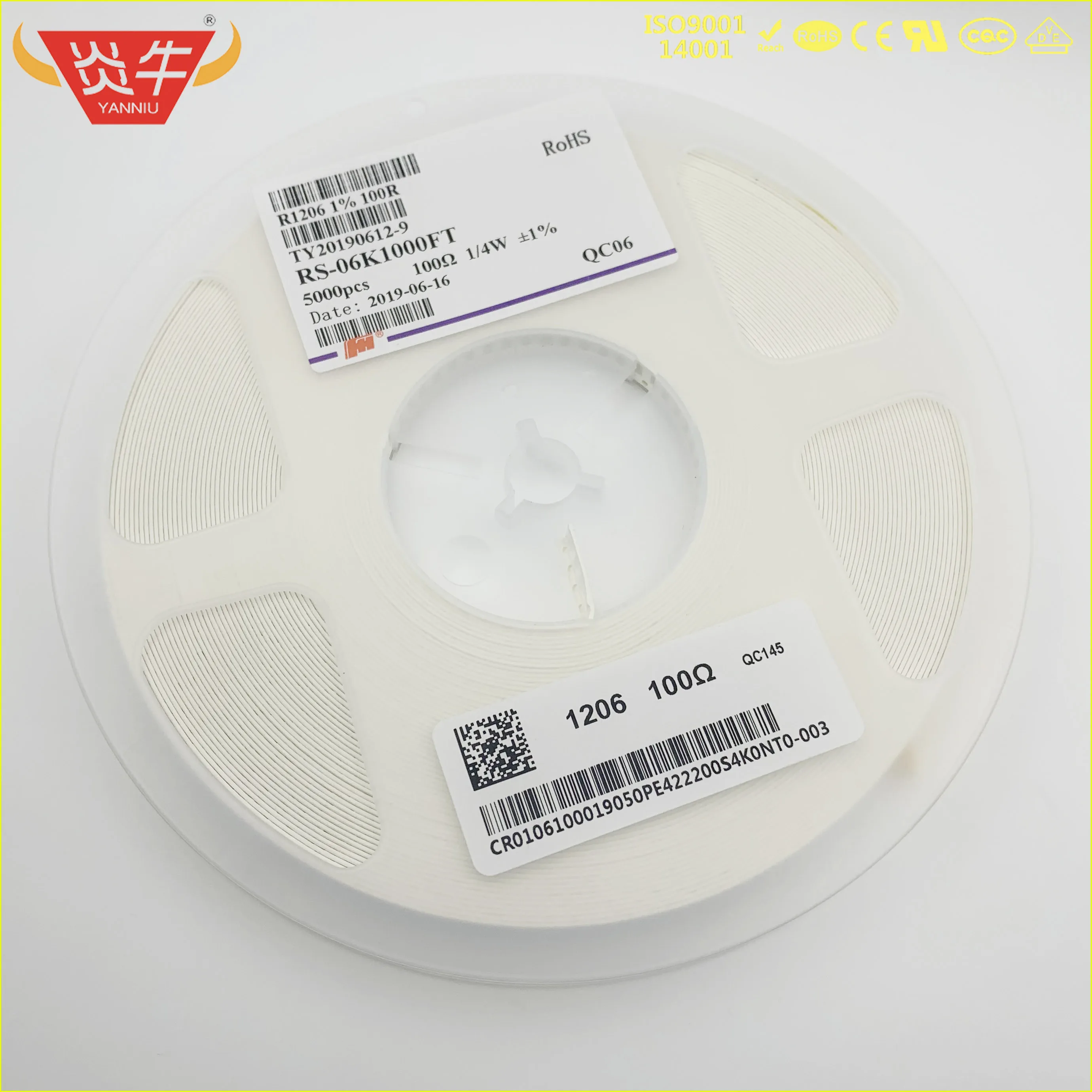 

YANNIU Engineering Store Patch Resistance 1206=3216 0805=2012 0603=3216 1% 2.4K 2400 Ohm 242 2401 one percent