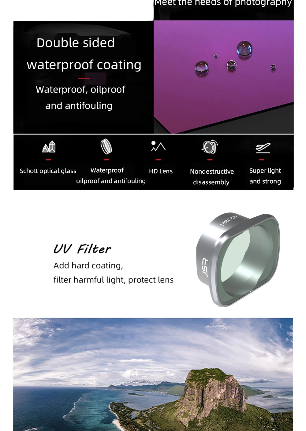 ENSEMBLE DE FILTRES de Filtre D'Objectif UV pour Avata 2 Drone