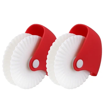 

2 Pcs Wheel Cutter Noodle Maker Lattice Roller Dough Cutter Tool Kitchen Helper Diy Dough Cutting Tools,Hemming
