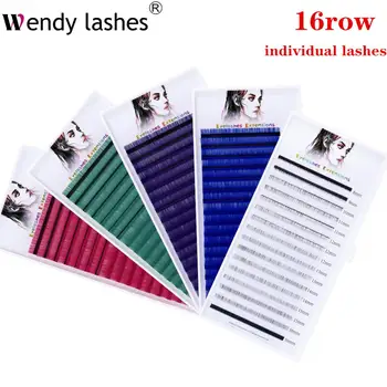 

16 Lines Colored Eyelash Individual Lashes Extensions Colored Normal Eyelash Soft Faux Mink False Eyelash Makeup Supplies Wendy