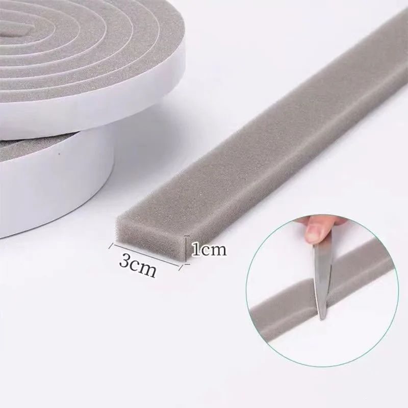 4M PU Sponge Foam Seal Strip Tape Adhesive Anti Collision Soundproof Weather Stripping Foam Insulation Acustic