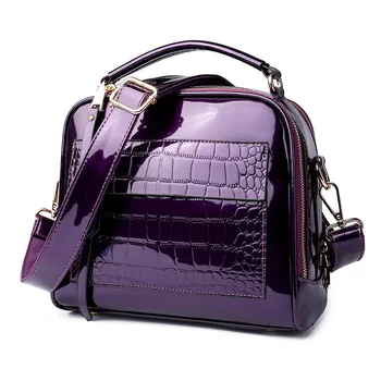

New Arrival Shell Women Handbags Stone Pattern Ladies Shoulder Bags Patent Leather Female Girl Luxury Crossbody Bag 6 Color