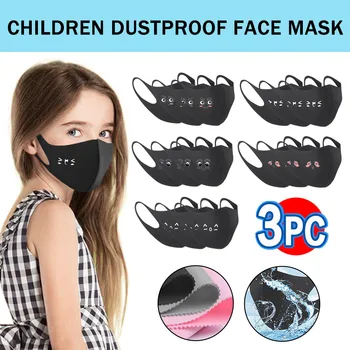

3pcs Cartoon Mouth Covers for Children Kids Washable Breathable Reusable Dustproof Pollution Cover Face Covers In Stock !
