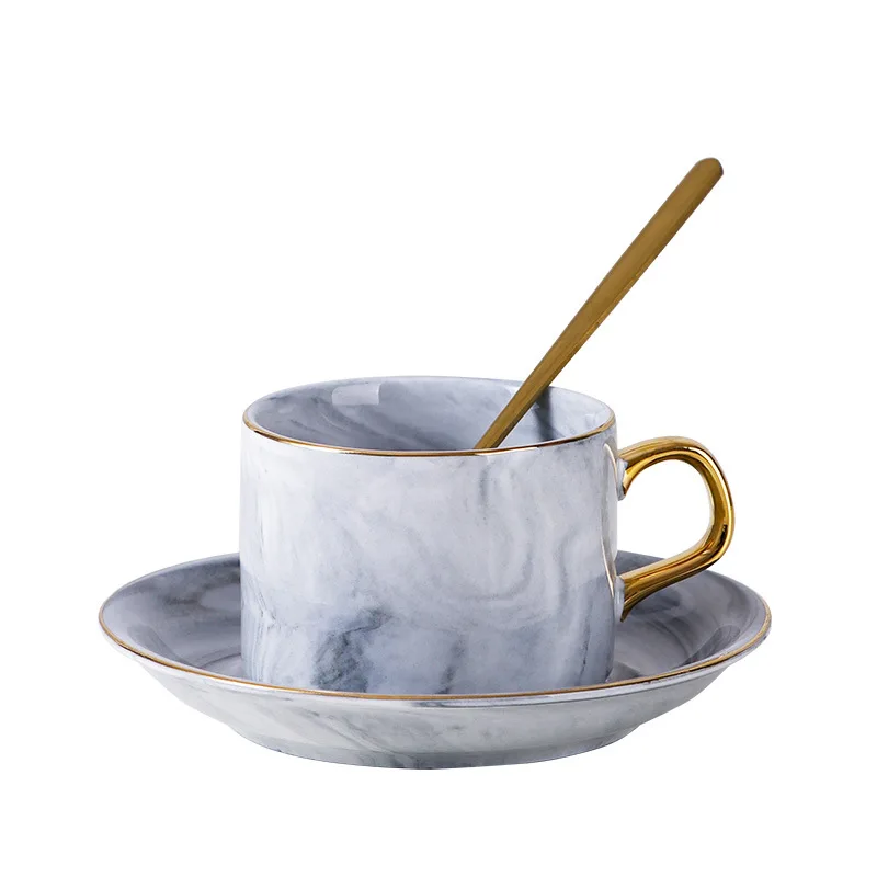 Роскошные розовое золото Mr Mrs керамика гранит кофейная кружка чашка Свадебные пары влюбленных Подарочная кружка фарфоровая, для молока чашка для завтрака - Цвет: grey MR
