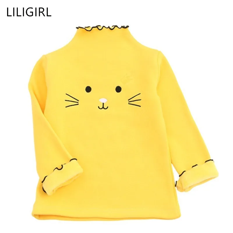 LILIGIRL/весенне-осенний свитер для девочек хлопковые топы для детей, Детский свитер с рисунком кота блузка с длинными рукавами для малышей одежда для малышей