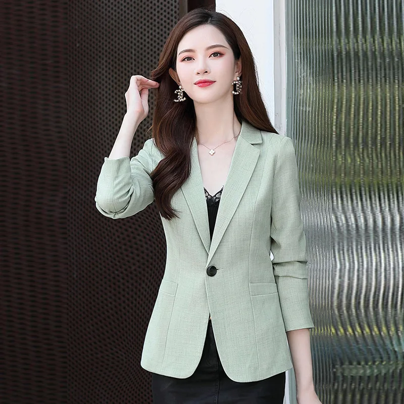 

Short Suit Jacket Women's Autumn Slim Fit Slimming Elegant Ladies' Simple Large Size One-Button Wear Suit