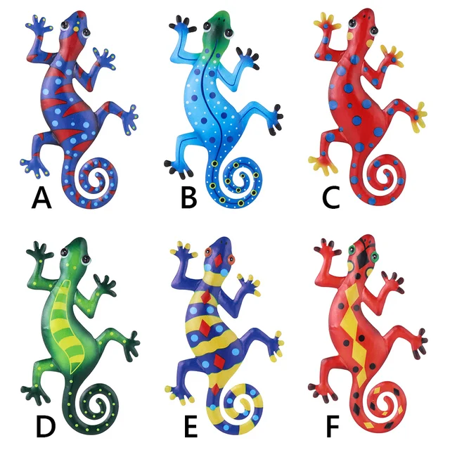 1 Db Fém Gecko Fali Dekoráció Inspiráló Szobor Otthoni Kerti Hálószoba Nappali Iroda Művészeti Kézműves Táj - Image 5