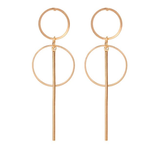 Vintage Drop Earrings For Women Gold/Silver Color Big Geometric Statement Earring 2019 Fashion Earring India Jewelry