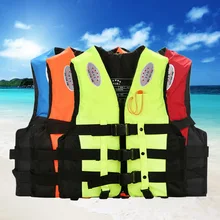 Спасательный жилет для плавания на лодках, катания на лодках, лыжный спасательный жилет со свистком для водных видов спорта, Мужская детская куртка из полиэстера, спасательный жилет для взрослых