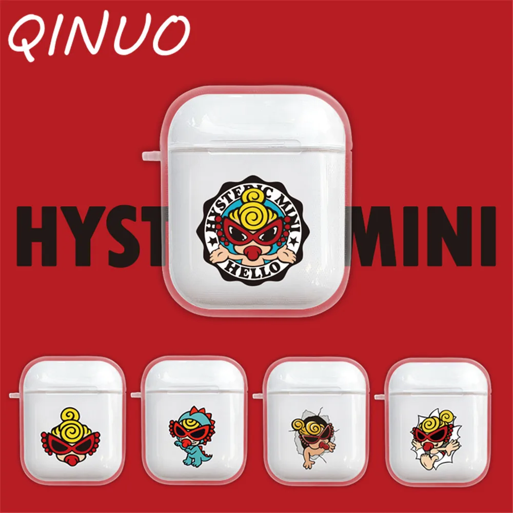 

Hysteric Mini case For Apple AirPods Wireless Bluetooth Headphones Earphone Cute Soft Transparent Case For Airpods Funda Coque