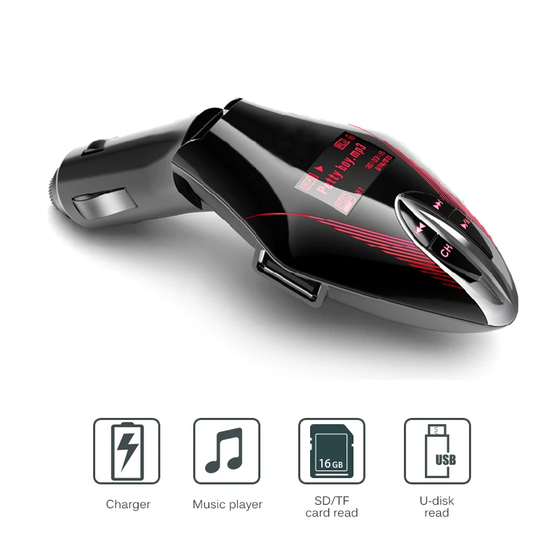

TiOODRE Car Mp3 Player Audio Kit LCD Screen MP3 Player Wireless FM Transmitter Radio Modulator SD Music Player
