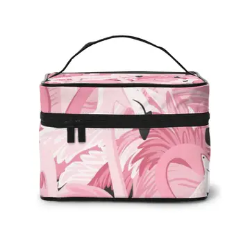 

2020 Women Makeup Bag Cosmetic Bags Pink Flamingos Pattern Ladies Beauty Case Cosmetics Organizer Toiletry Bag