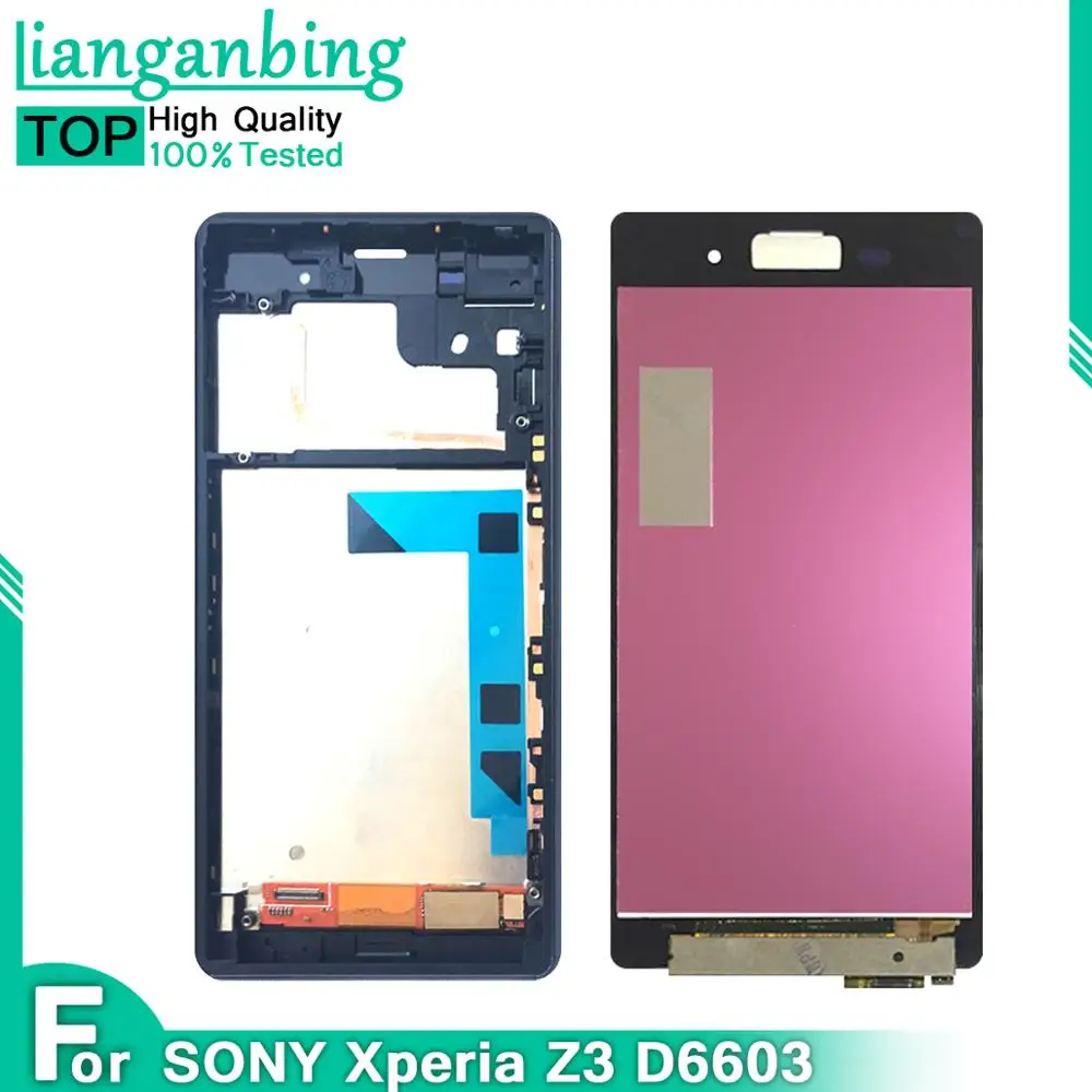 ЖК дисплей с рамкой для Sony Xperia Z3 D6603 D6633 сменный сенсорный экран|Экраны мобильных