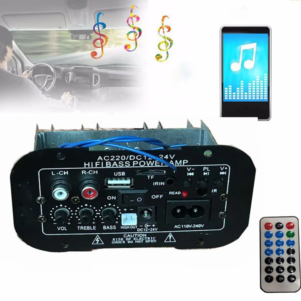 Многофункциональный автомобильный Bluetooth усилитель HiFi бас мощности стерео