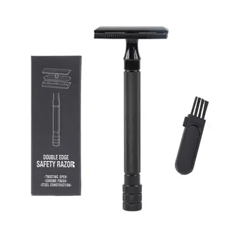 

Mens Manual Shavers Classic Safety Razor Metal Razor With Brush Double Edge Mens Hand Shaver Old Style Razor