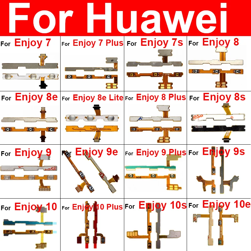 Гибкий кабель с боковой кнопкой регулировки громкости для Huawei Enjoy 7 8 9 10 Plus S E