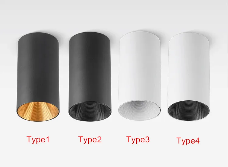 明装射灯LED吸顶式7W免开孔CREE圆形金色北欧客厅走廊COB防眩筒灯-淘宝网_05