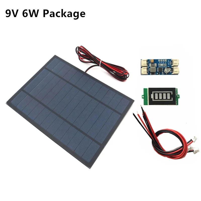 Solar com Carregador de Bateria Min com Display de Bateria 9v 2 4.2 12v 3 Painel Solar Kit Faça Você Mesmo ph 2.0 Cabo 6v 3w 4.5 6 10 4.2 12v 2 3 painel solar com