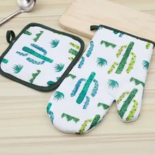 2 шт. изоляционный коврик кактус перчатки термостойкие барбекю приготовления пищи выпечки кухонные прихватки для духовки Подушка Коврик
