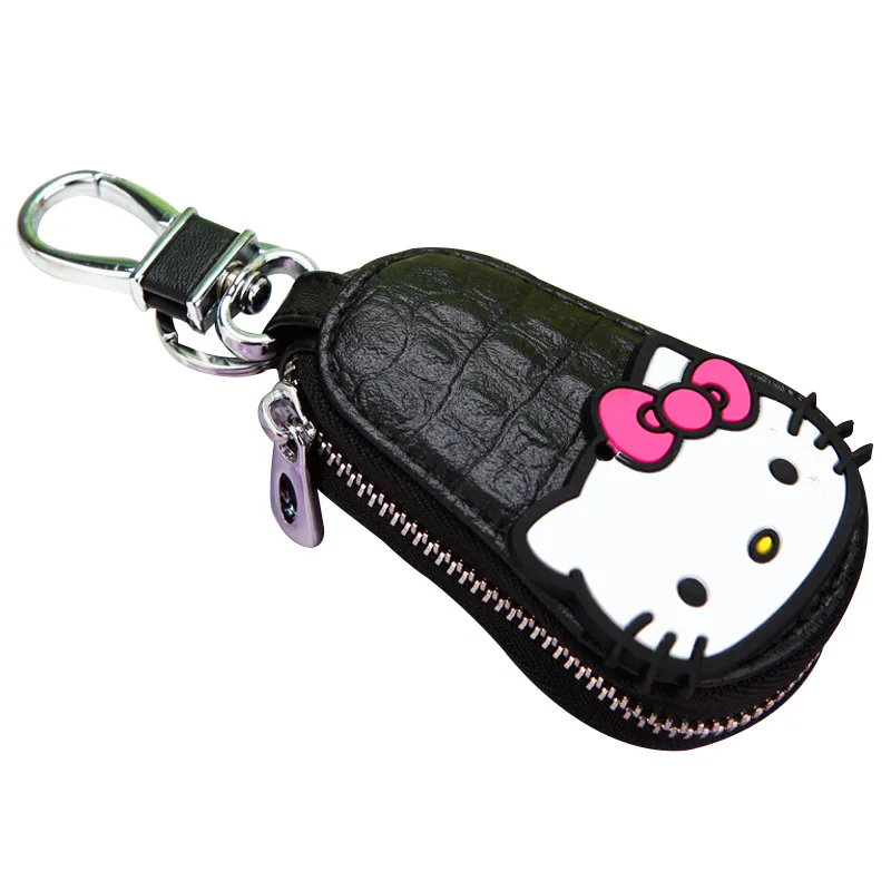 Милый мультяшный брелок Hello Kitty, модный кожаный кошелек на молнии, брелок для женщин и девочек, брелок для ключей, автомобильный Шарм, ювелирное изделие, подарок