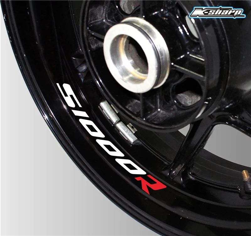 8 X Customized Inner Ring Radial Reflection Sign Sticker Label Wheel Stripe for BMW S1000R MOTO logo | Автомобили и мотоциклы