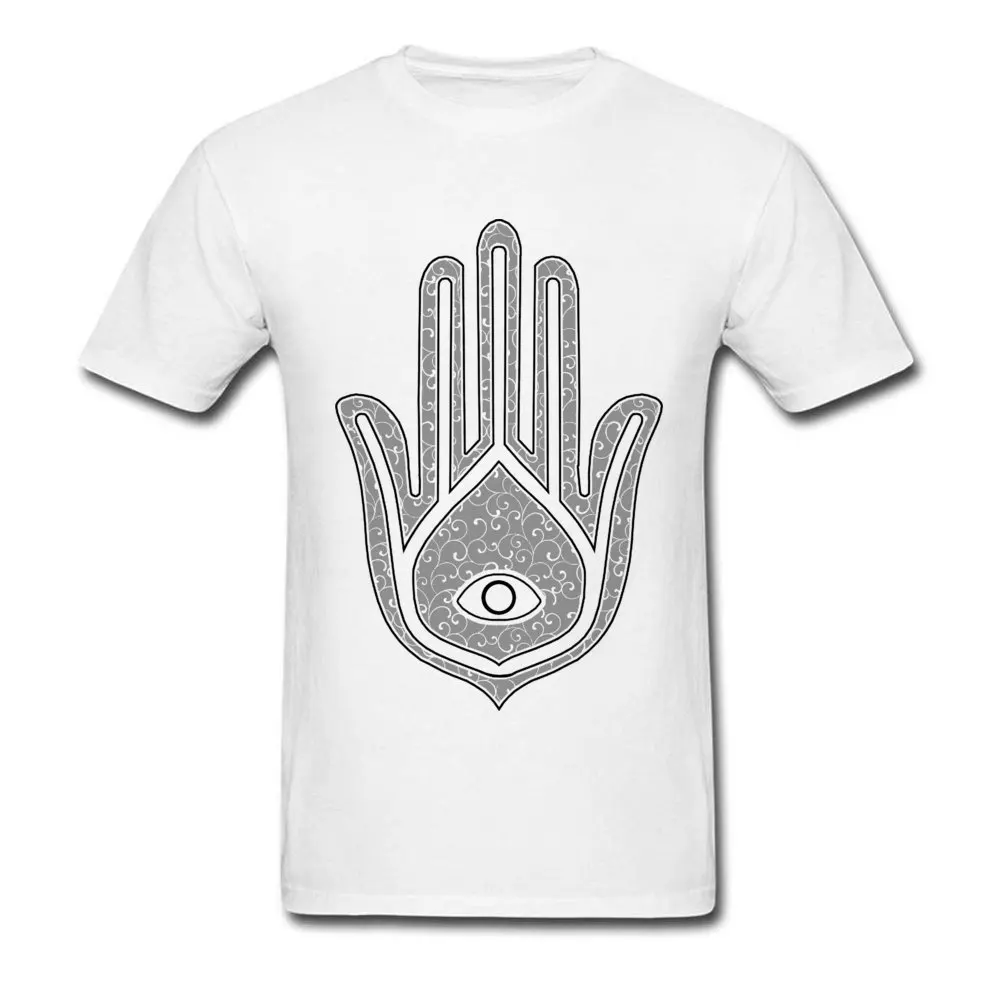 

Comfortable Cotton Polyester T-Shirts Floral Hamsa Short Sleeve Summer Tops & Tees Round Collar 100% Cotton Men Tee-Shirt