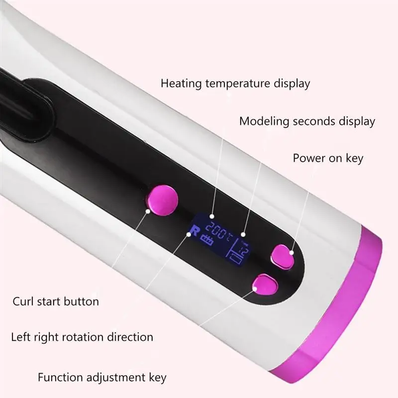 Portátil sem fio automático curling ferro modelador