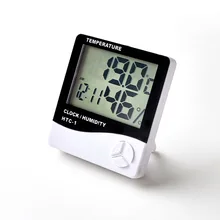

HTC-1 LCD Electronic Digital Temperature Humidity Meter Indoor Multifunction Home Thermometer Hygrometer Weather Station Clock