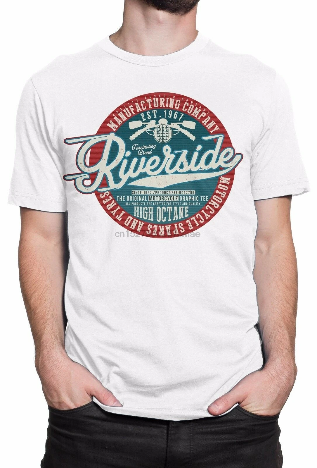 

T-Shirt Uomo Manufactory Company Riverside - Maglietta 100% Cotone - Bianco(1)
