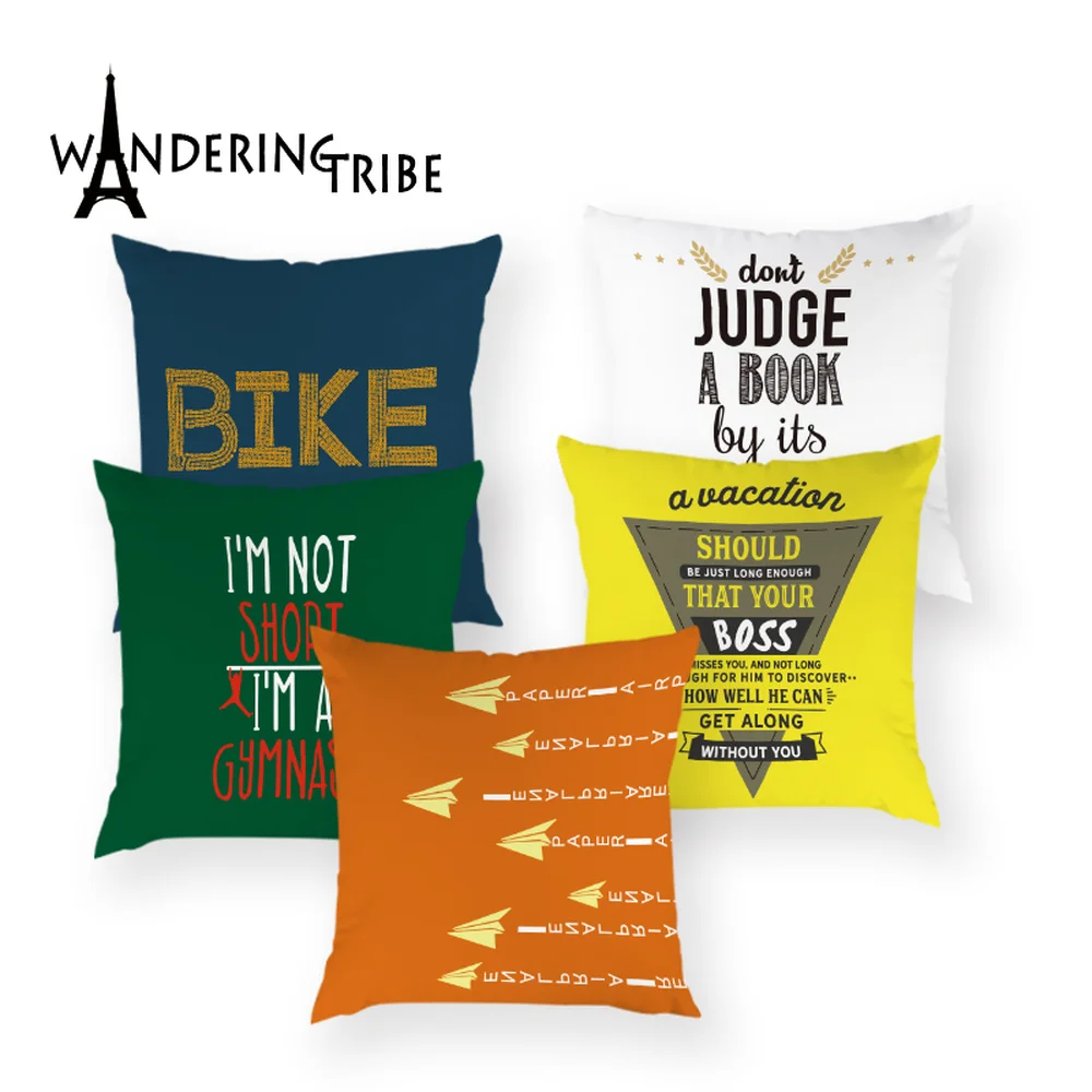 Nordic Throw Pillows Case Letter Simple Cushion Covers Yellow Home Decor Pillow Cases Blue Decorative Bed Sofa Cushions Cover | Дом и сад