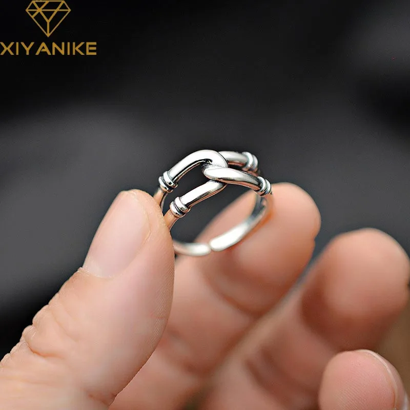 Обручальные кольца XIYANIKE серебряного цвета винтажные нестандартные