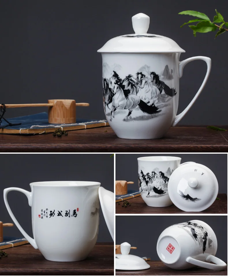 Jingdezhen чайная кружка 900 мл керамические кофейные кружки большой объем для воды чашки чая чашки Посуда для напитков чайный набор кунг-фу контейнер Декор