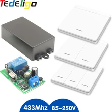 Intelligente Spinta Interruttore Della Luce Interruttore di Comando A Distanza 433Mhz RF A Distanza di Controllo AC 220V 10Amp Relè Ricevitore per il Soffitto lampada, interruttore FAI DA TE